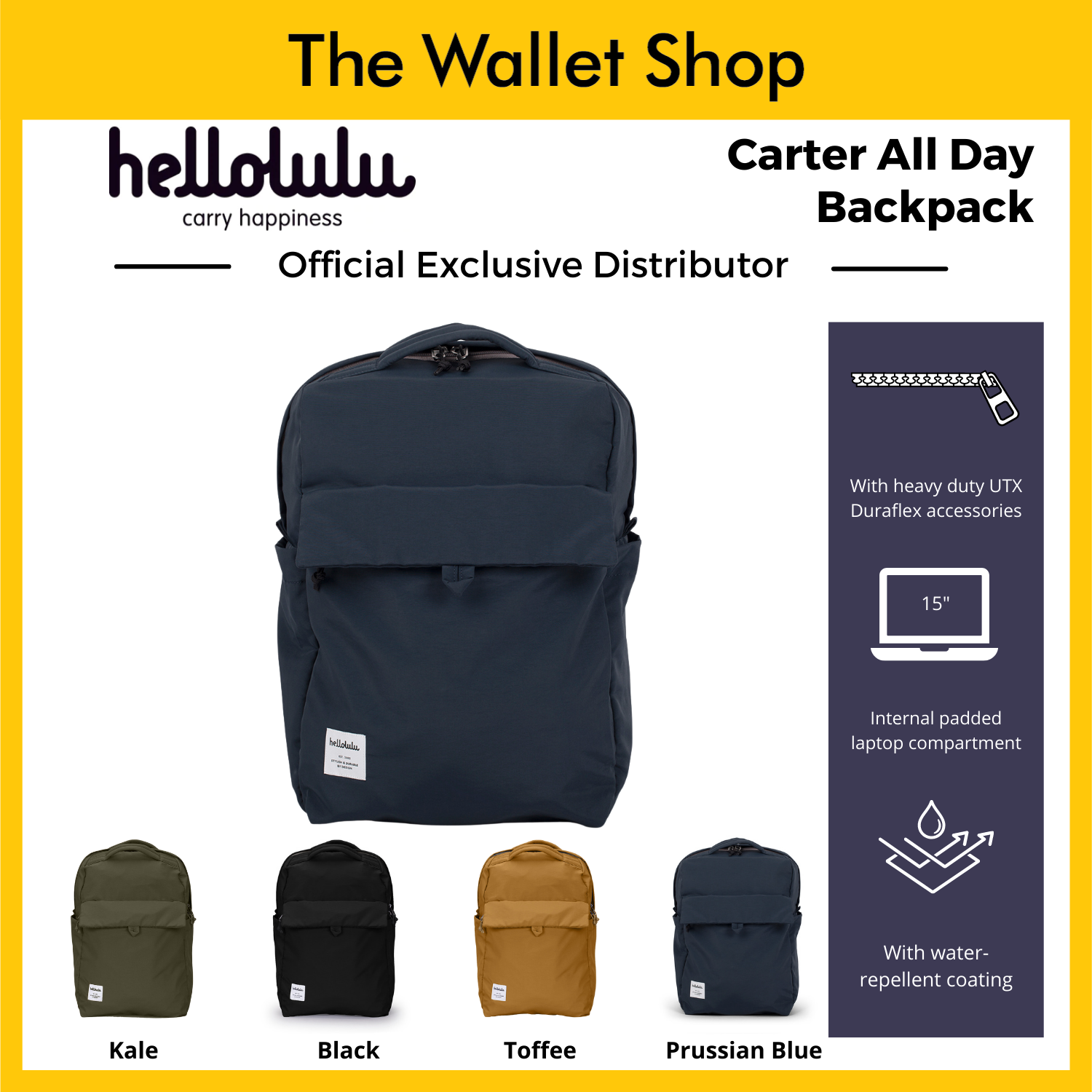 Backpack Black Hellolulu Tate All Day Backpack Buy Hellolulu