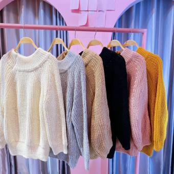 ÁO LEN NỮ CỔ TRÒN FORM RỘNG MẶC ĐƯỢC NHIỀU KIỂU .THỜI TRANG CAO CẤP