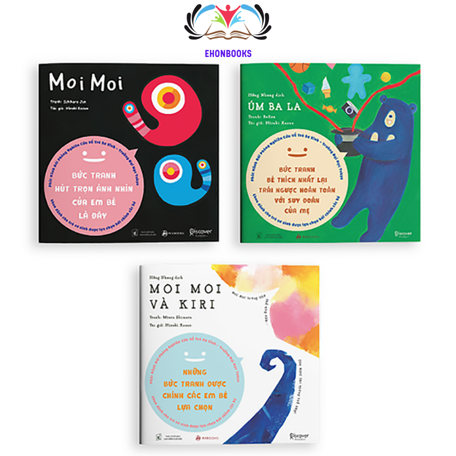 Sách Ehon - combo bộ 3 cuốn moi moi và những người bạn - Ehon nhật bản cho bé 0 - 6 tuổi