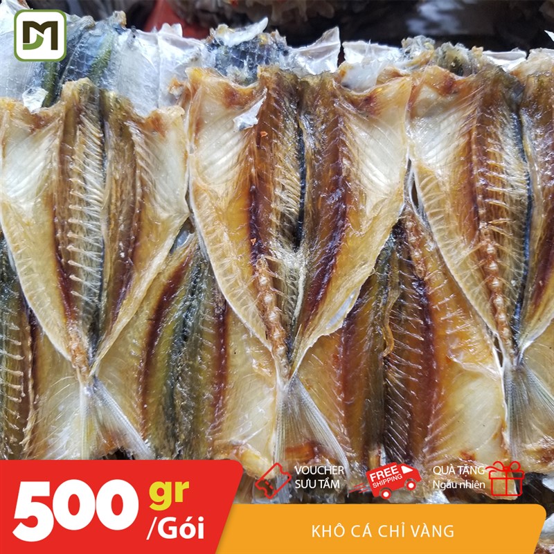 Túi 500gr khô cá chỉ vàng tẩm vị đặc sản Cà Mau túi hút chân không