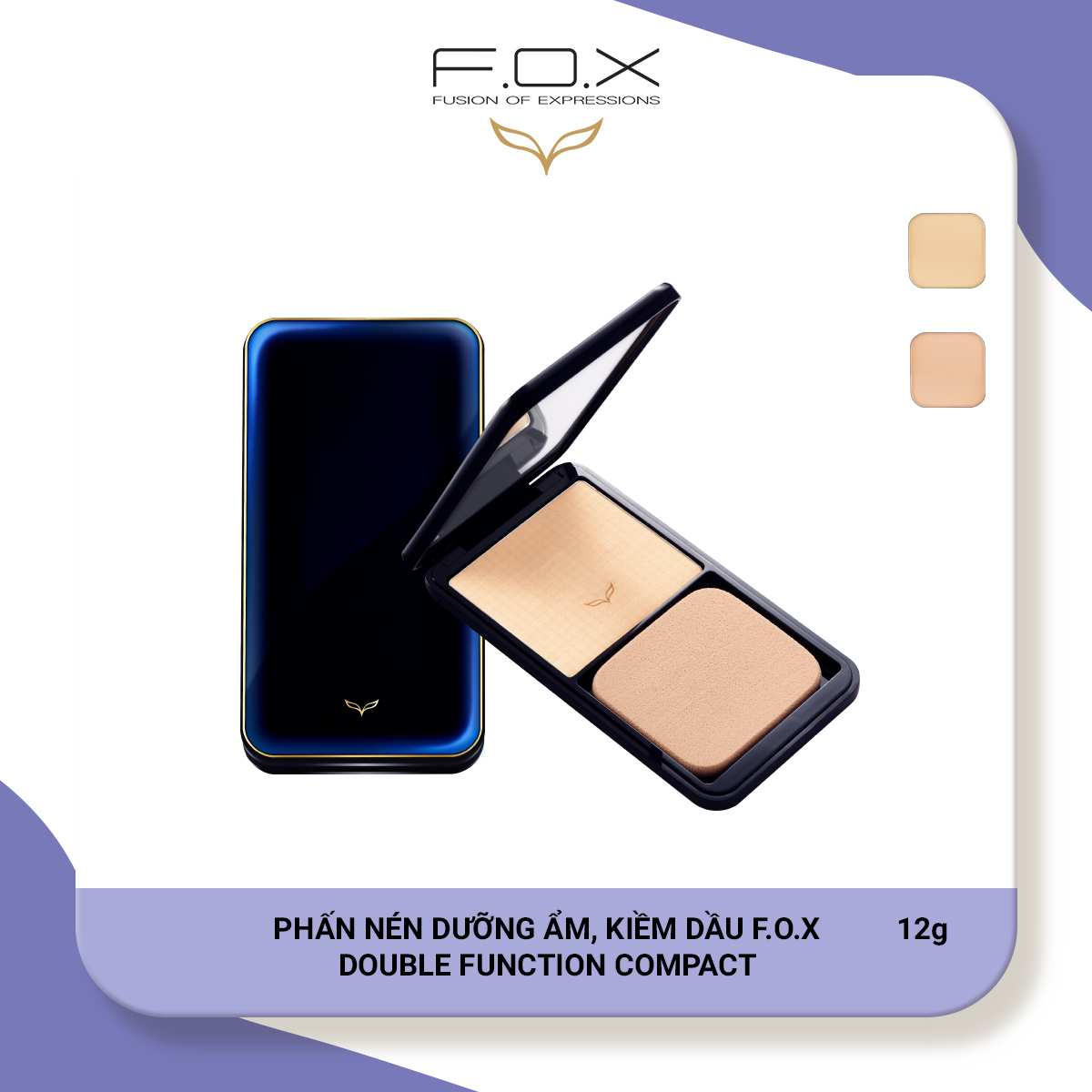 Phấn Nén Dưỡng Ẩm, Kiềm Dầu FOX Double Function Compact 12g - FOX Mỹ phẩm thiên nhiên