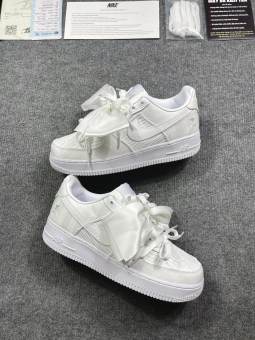 Giày Nike Air Force 1 Low Bow White - Nike AF1 Trắng Nơ