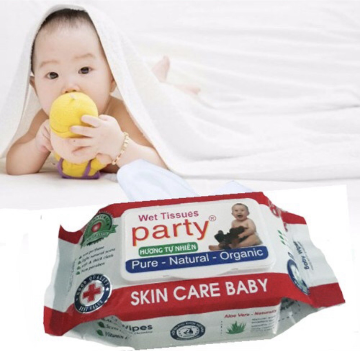 10 gói khăn ướt party 80g