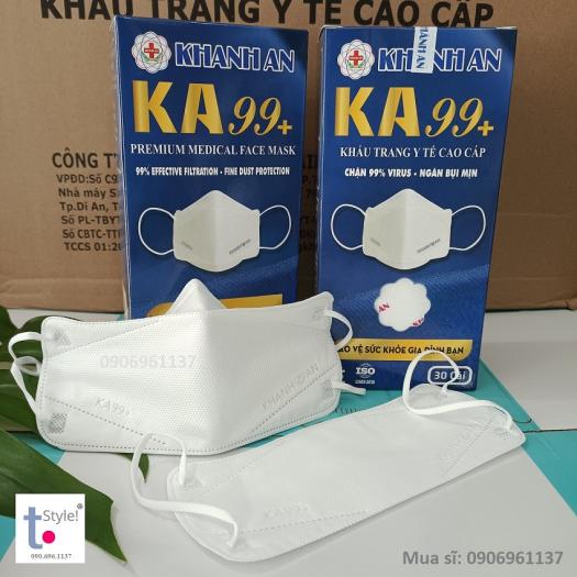 Hộp 30 cái khẩu trang 4D Khánh An KA99+ thiết kế đặc biệt 4 lớp với 3 lớp kháng khuẩn cao cấp
