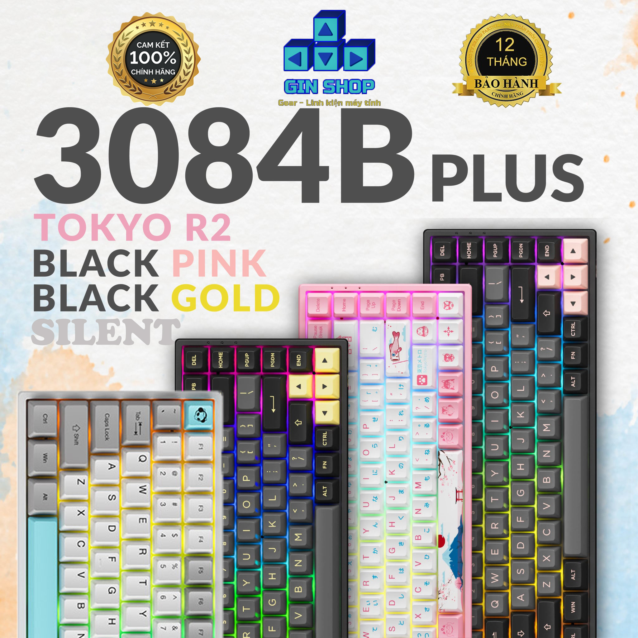 [chính hãng] bàn phím cơ akko 3084b plus (bluetooth 5.0 / wireless 2.4ghz / hotswap / foam tiêu âm / akko cs jelly sw)