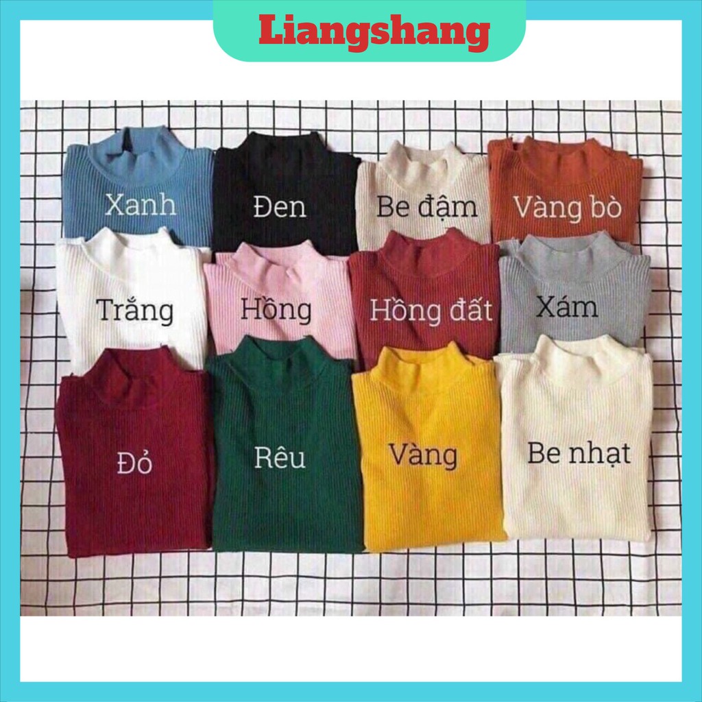 Áo len tăm cổ 3 phân/ áo len cổ 3p len quảng châu 3cm 12 màu