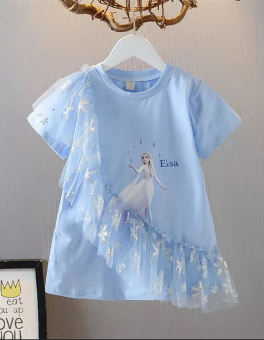 Đầm Công Chúa Chất Liệu Cotton Đính Sequin Hình Elsa Anna Thời Trang Cho Bé Gái
