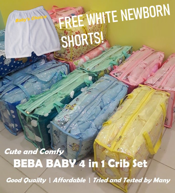 Fiber Cotton Baby Crib Set with Free Shorts - 