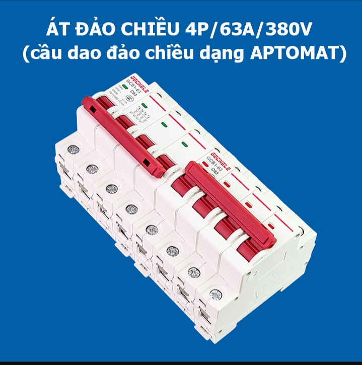 Cầu dao đảo chiều dạng aptomat 3 pha 63a 380v gechele, lw