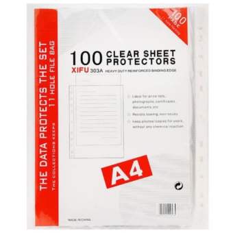 Tập 100 tờ sơ mi lỗ đựng tài liệu, loại mỏng