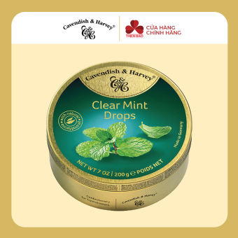 Kẹo trái cây Đức Cavendish & Harvey Clear Mint vị bạc hà - hộp thiếc 200g