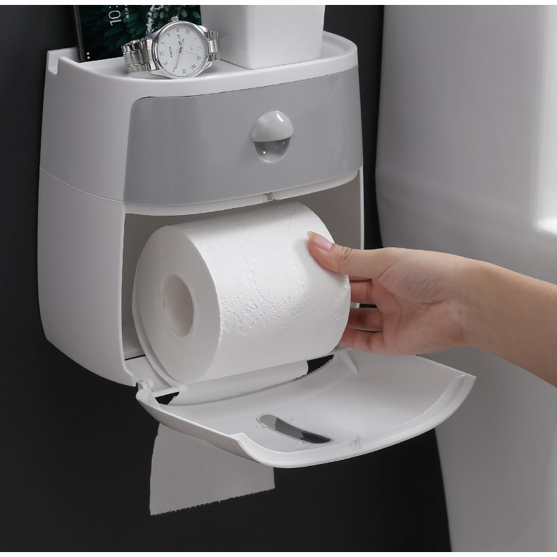 Hộp đựng giấy vệ sinh Ecoco 2 in 1 đa năng E1804 (màu ngẫu nhiên)