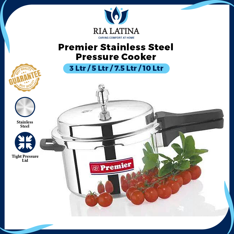 Premier Stainless Steel Pressure Cooker 3 Ltr 5 Ltr 7.5 Ltr