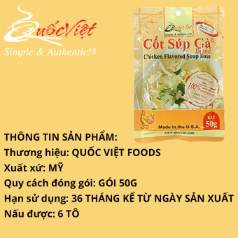 Gia vị nấu súp gà  chuẩn vị Cốt Quốc Việt 50g [Quốc Việt Foods, USA]
