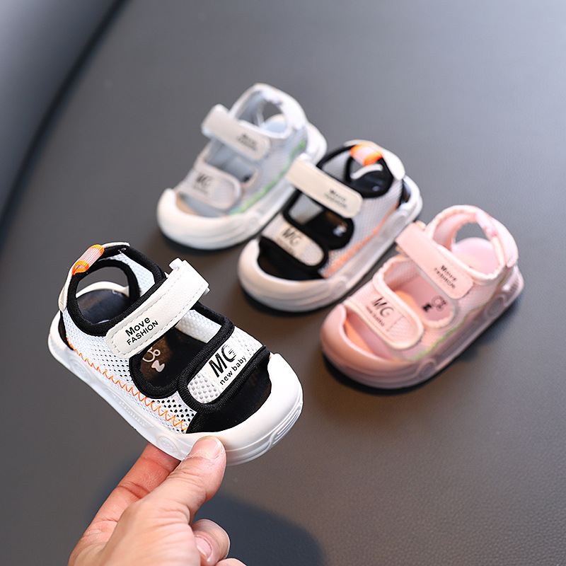 Giày dép sandal cho bé - Sandal tập đi quai dán mũi chống vấp phối lưới MG new Baby cực xinh cho bé trai bé gái M868