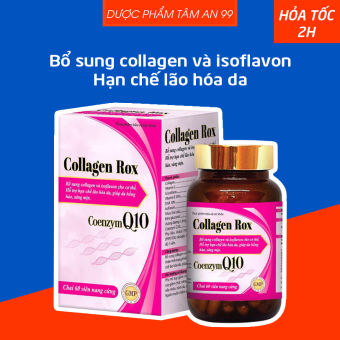 Viên uống Collagen Rox giúp da sáng mịn, hồng hào, hạn chế lão hóa da - Chai 60 viên - Dược Phẩm Tâm An 99
