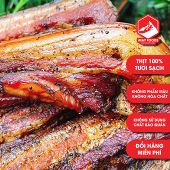 Thịt ba chỉ lợn gác bếp Tây Bắc [500 Gram], thịt ba chỉ lợn sấy thơm ngon đậm vị Tây Bắc cam kết không phẩm màu, không hóa chất