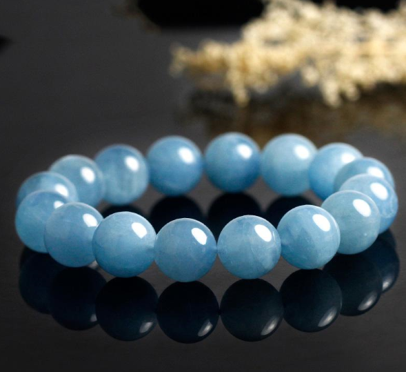 ( HOT..HOT ) Vòng tay đá phong thuỷ aquamarine tự nhiên 8-10LY phong cách mới,hàng bao đẹp,hình thực tế 100%