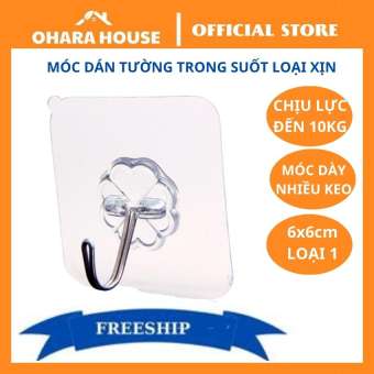 SET 10 Móc Treo Tường Trong Suốt Cường Lực, Loại Siêu Dính, Chịu Lực 20KG, treo quần áo, mũ nón, balo, túi xách,...tiện lợi