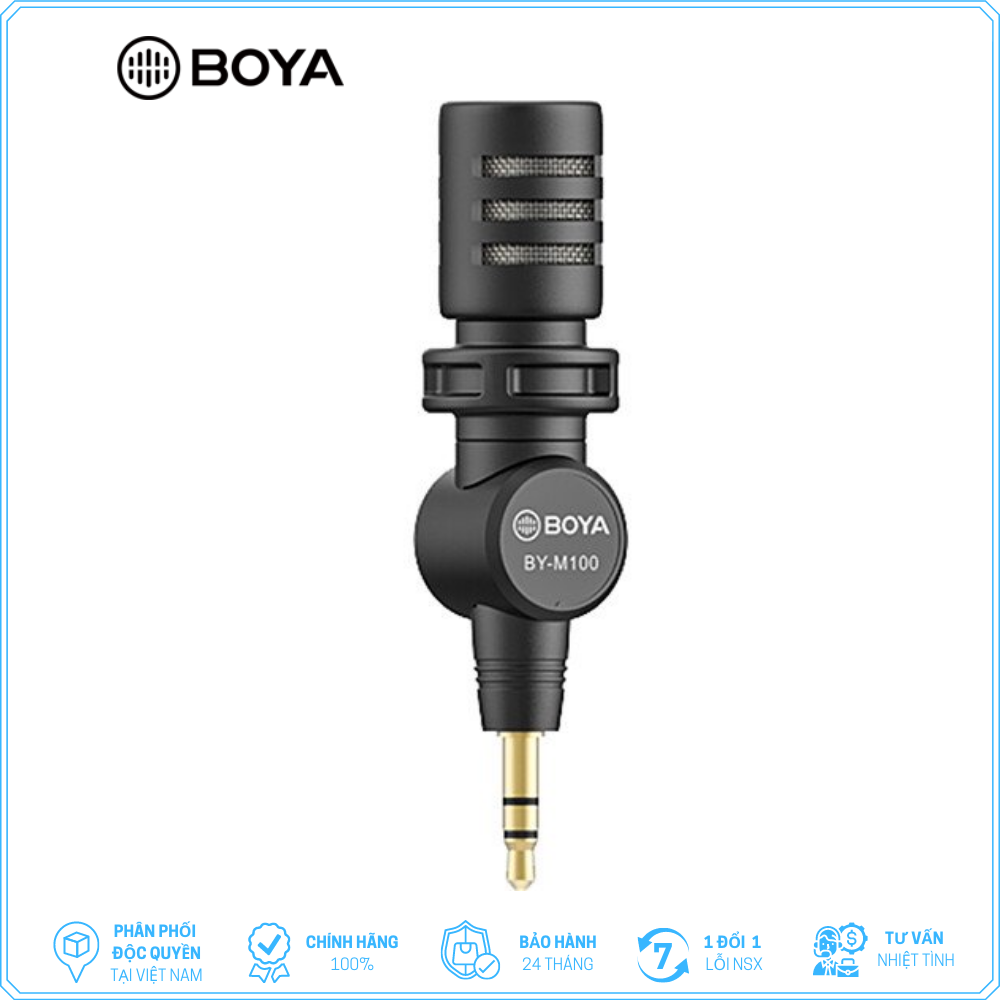 Boya by-m100 - hàng chính hãng - mic thu âm cổng 3.5mm trs | dành cho máy ảnh