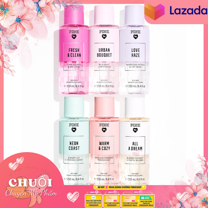 Xịt thơm Body Mist Pink Victoria Secret dòng mới nhất - 250ml |  Xịt thơm body mist Victoria’s Secret dòng Pink dòng Original