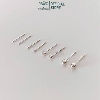 Khuyên tai bạc Tlee, Bông tai bi minidot basic- TleeJewelry