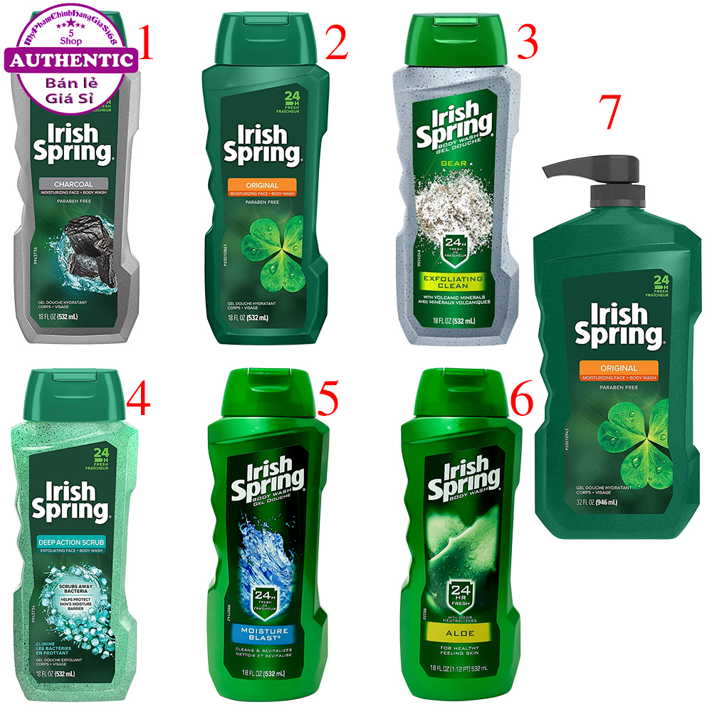 Sữa tắm irish spring body wash for men 3in1 532ml made in usa