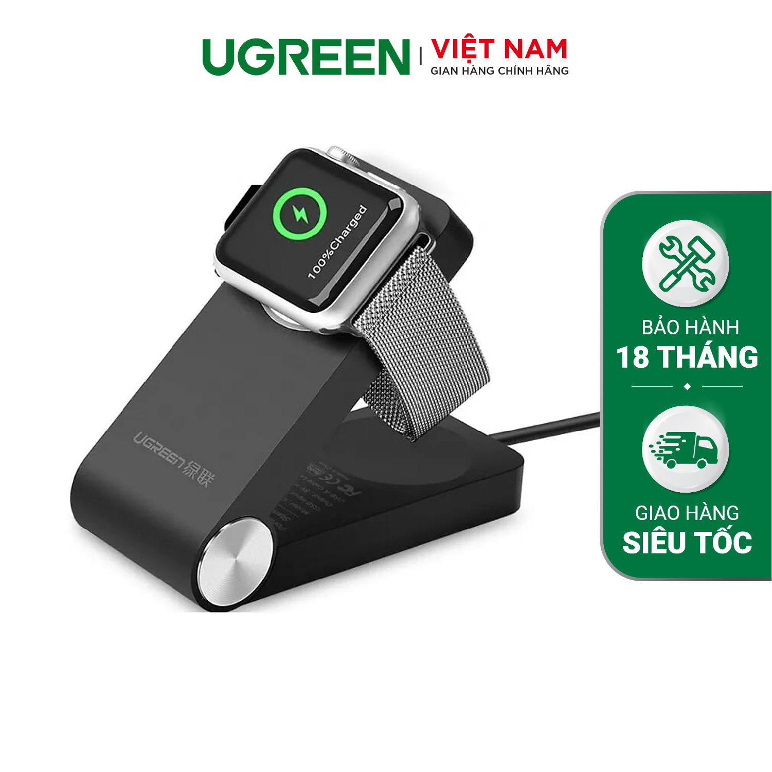 Sạc nhanh không dây dạng từ tính dùng cho Apple Watch (chứng nhận MFI) dài 1.2m UGREEN 30703 - Hãng phân phối chính thức