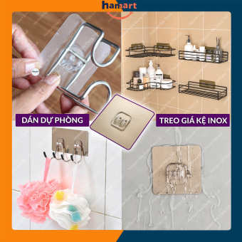Móc Dán Dự Phòng Treo Giá Kệ Inox Dán Sơ Cua Giá Kệ Nhà Tắm Tráng Gương Siêu Dính