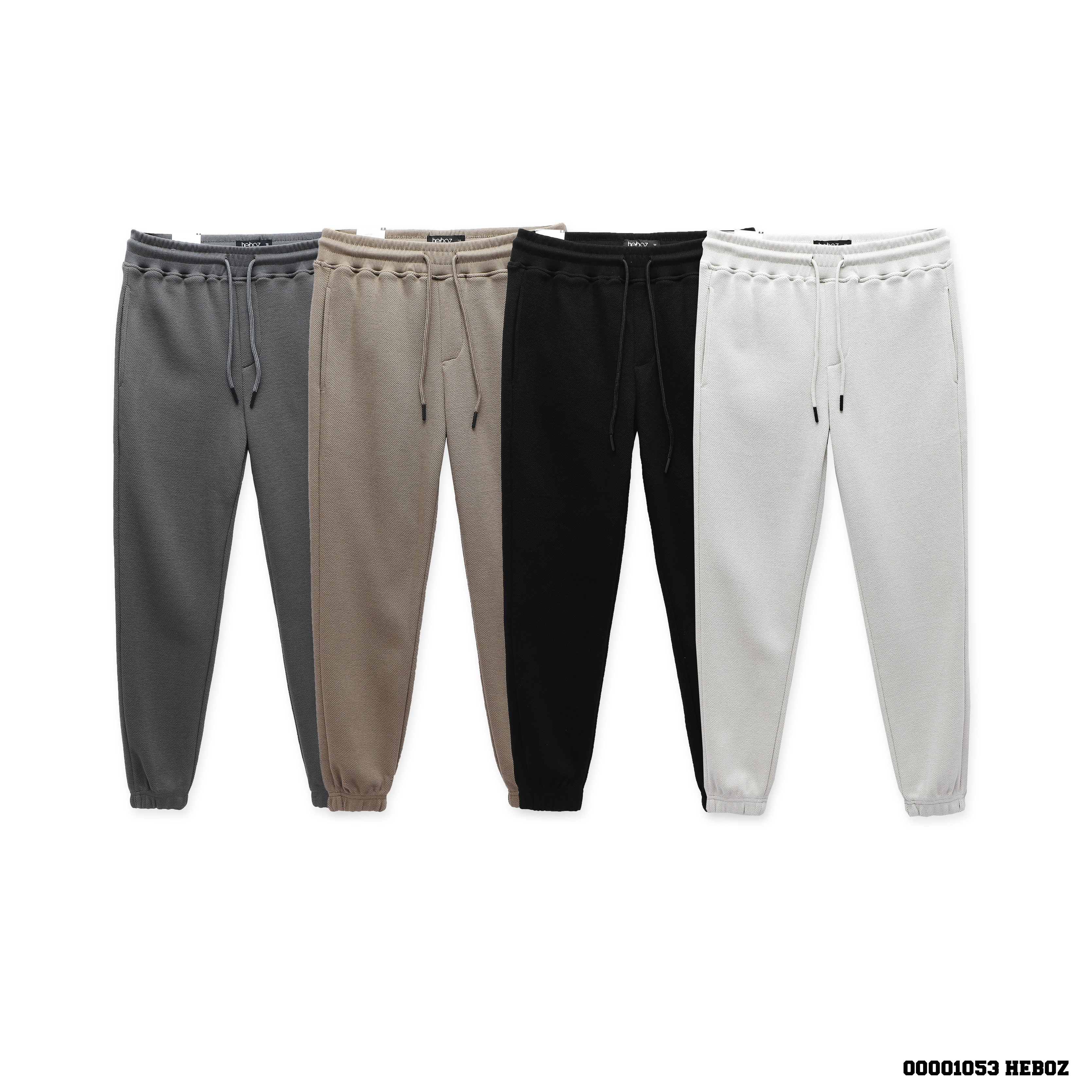 Quần jogger nam heboz chất vải nỉ pique hạt nhỏ bo chun ống quần 4m - 00001053