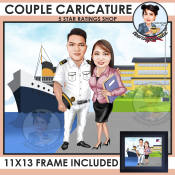 Caricature Couple Cartoon with 11x13 Frame ⭐⭐⭐⭐⭐