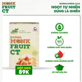 Đường ăn kiêng La hán quả Organic Hữu cơ MonkFruit CT Pharma 20 gói x 5 gram