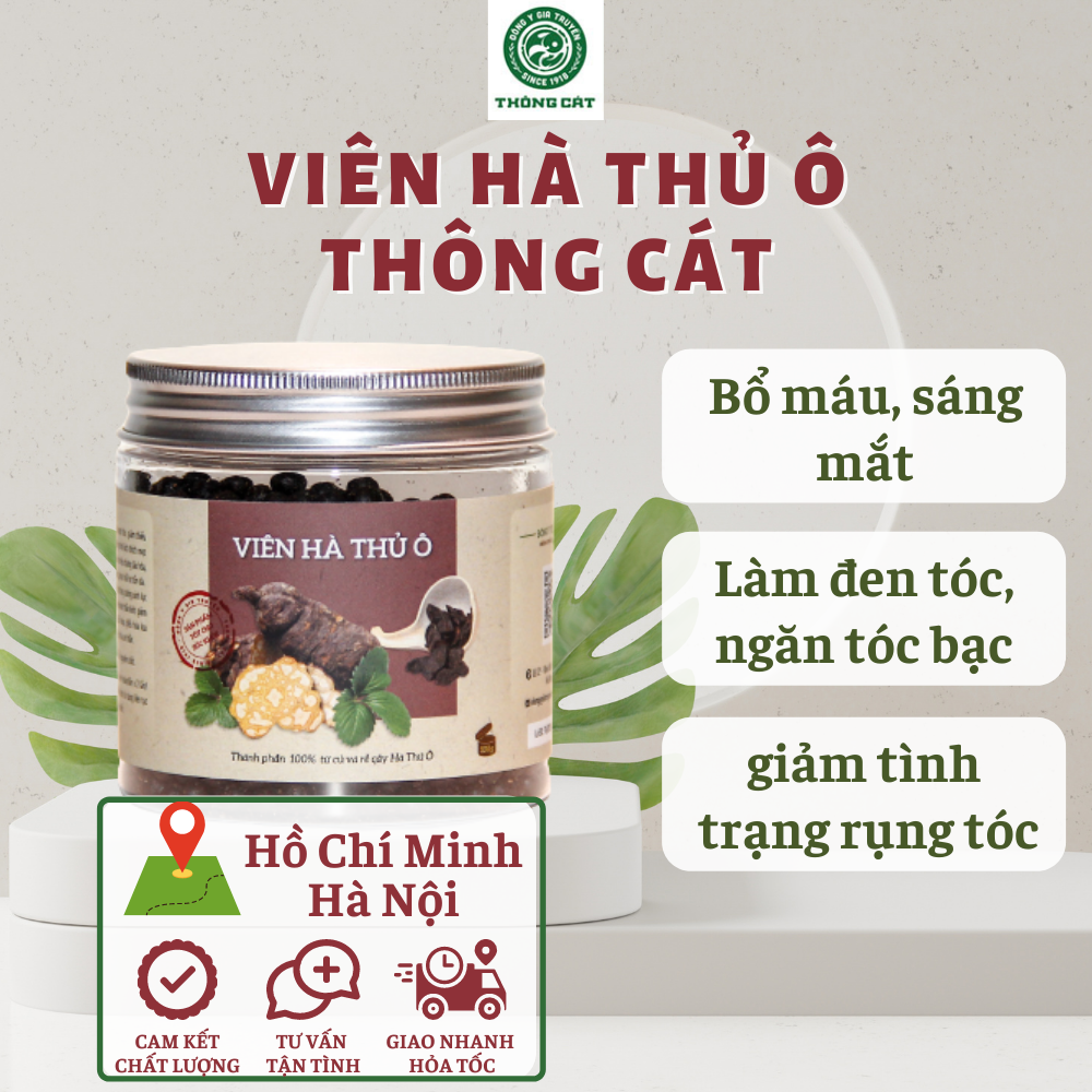 Hà thủ ô viên đen tóc - Giúp dưỡng tóc mềm mượt, phục hồi tóc hư tổn, không lo tóc bạc - SẢN PHẨM BÁN CHẠY 2023 Đông y gia truyền Thông Cát (Since 1918)