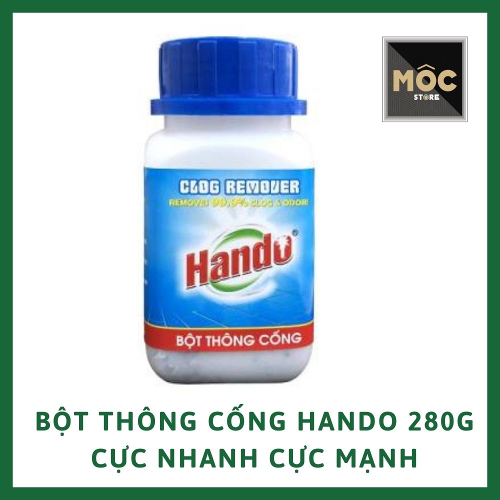 Bột thông cống Hando 280g chính hãng, dung dịch thông tắc cực nhanh cực mạnh, thông bồn cầu, bồn rửa chén, thích hợp các loại ống, thông bồn rửa, cống nhà tắm tắc nghẽn, khử mùi hôi, mocstore, loại tốt giá rẻ