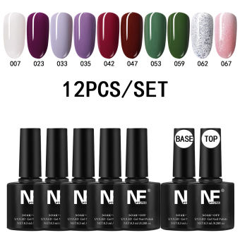 Sơn gel cao cấp Bộ 12 chai Chứa một màu sáng bóng, sơn móng tay sơn gel NE chuẩn bền màu, sơn móng làm nail