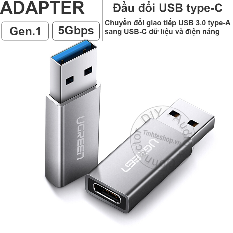 Usb 3.0 đực ra usb c cái - đầu chuyển usb 3.0 am sang usb type cf ugreen 30705