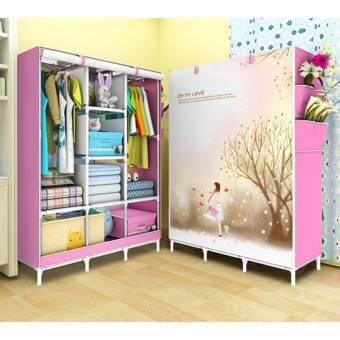 Tủ vải 3D 1 buồng 2 ngăn & 2 buồng 6 ngăn & 3 buồng 8 ngăn khung Inox đựng và treo quần áo