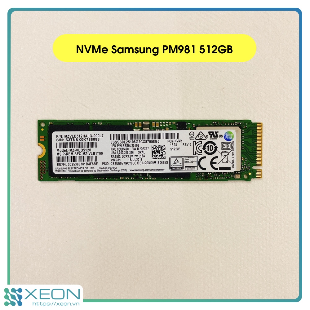 Ổ cứng ssd samsung nvme pm981 m.2 pcie gen3 x4 256gb / 512gb / 1tb đã sử dụng