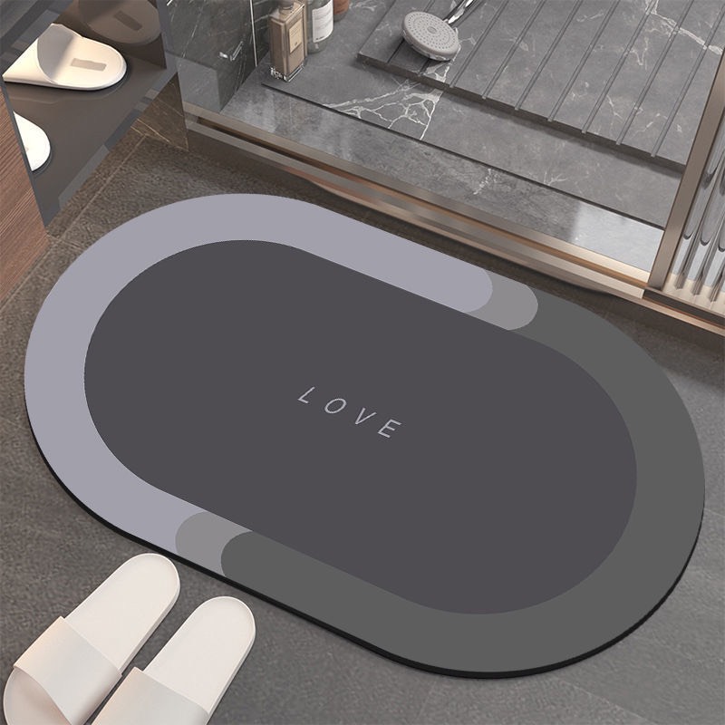 Thảm chân bath mat 60x40cm cao cấp/ thảm chùi chân in hoạ tiết chữ 3d thấm hút tốt chống trượt cao cấp/ thảm chân silicon mềm mại siêu thấm nước/ thảm hút bathroom