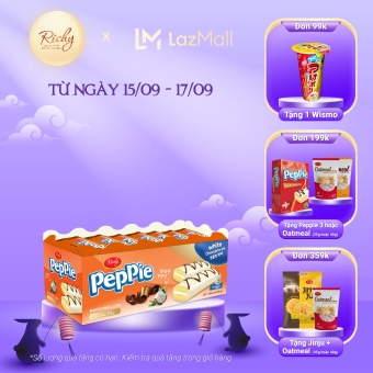 Bánh Peppie Richy Khay 360g vị sữa dừa ( bao bì mới)