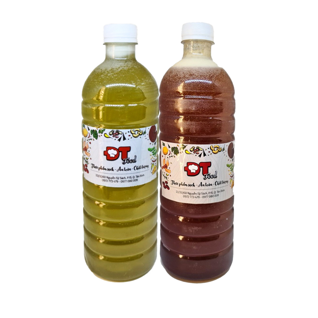 Combo 1 lít mật ong hoa bạc hà và 1 lít mật ong hoa cà phê nguyên chất dtfood