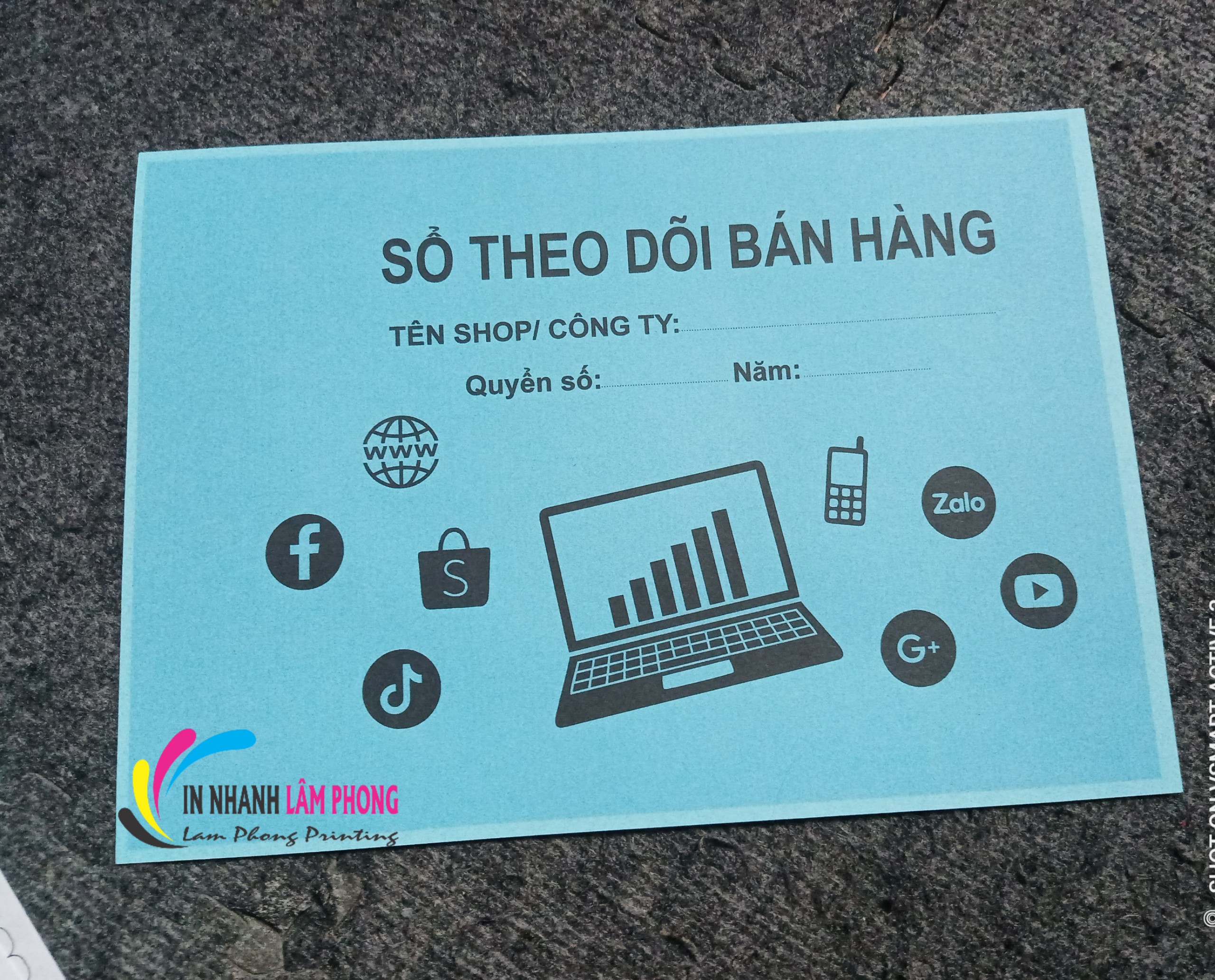 Sổ bán hàng from chuẩn có tình trạng đơn hàng a5