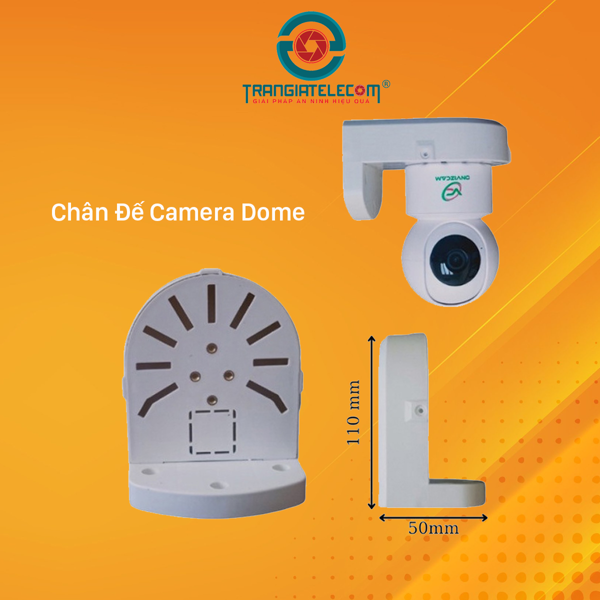 Chân đế gắn tường cho camera ip, camera dome - trangiatelecom