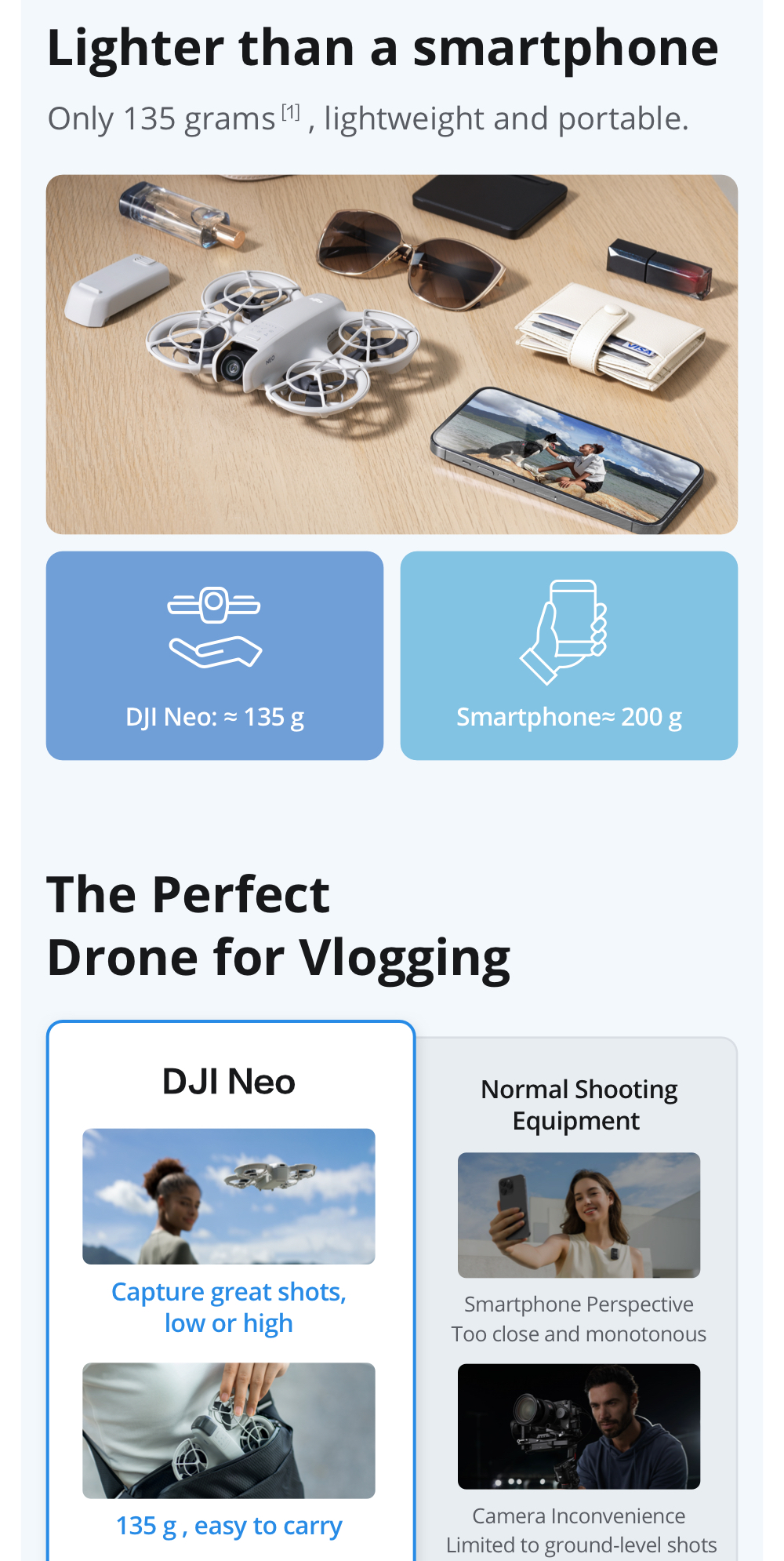 DJI Neo - Camera Drone | 4K/30fps | 135g Ultra Light Weight | Palm Landing | Beginner Friendly | Easy Control | AI tracking | 5 Shooting Modes · v11