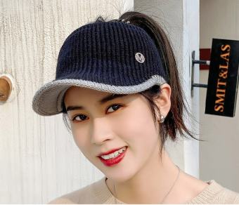 Mũ len dệt kim nữ mũ mùa thu và mùa đông – Mũ len lưỡi trai rỗng thời trang mùa đông ngoài trời ấm áp- mũ len nữ thể thao