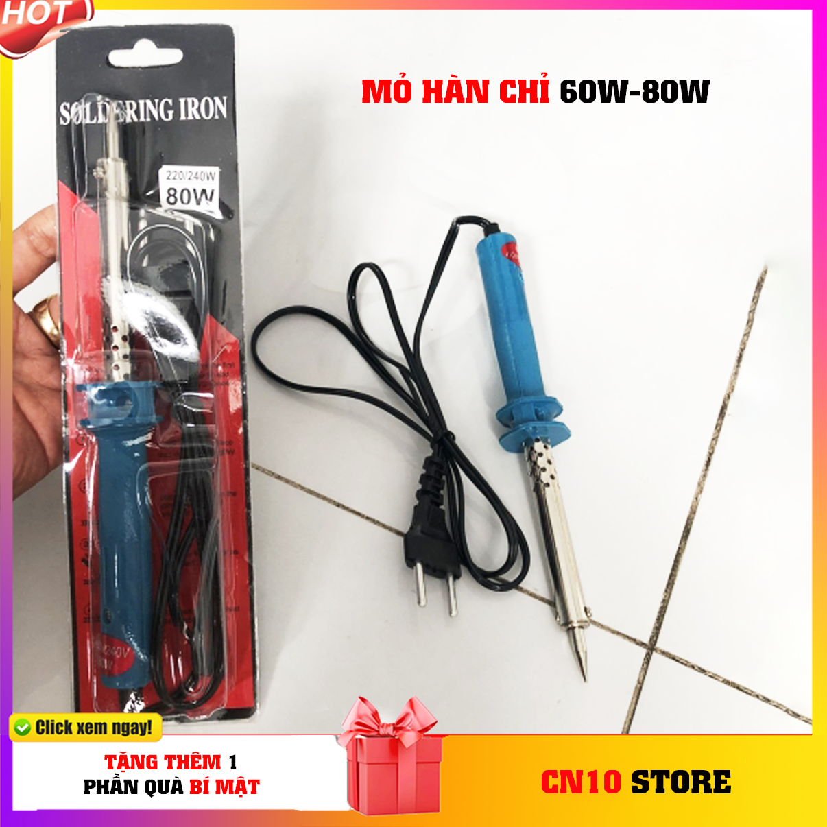 Mỏ Hàn Chì 60W - 80W Cán Nhựa Chống Nóng CÔNG NGHỆ 10-10