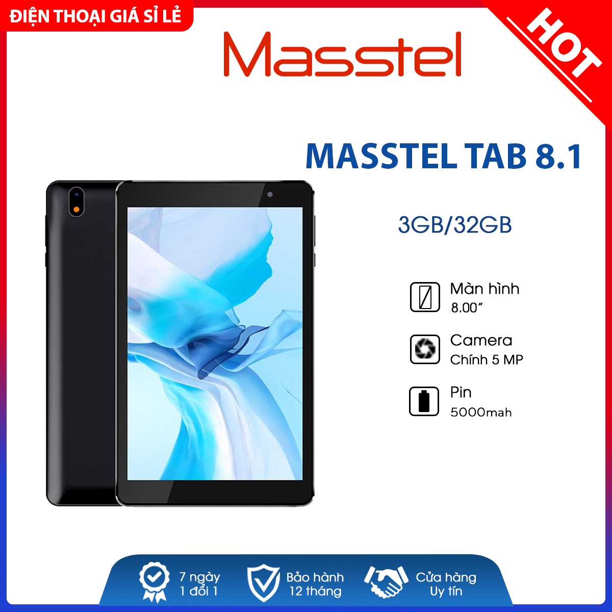 Máy tính bảng masstel tab 8.1 4g - mới 100%, nguyên seal - bảo hành chính hãng 12 tháng