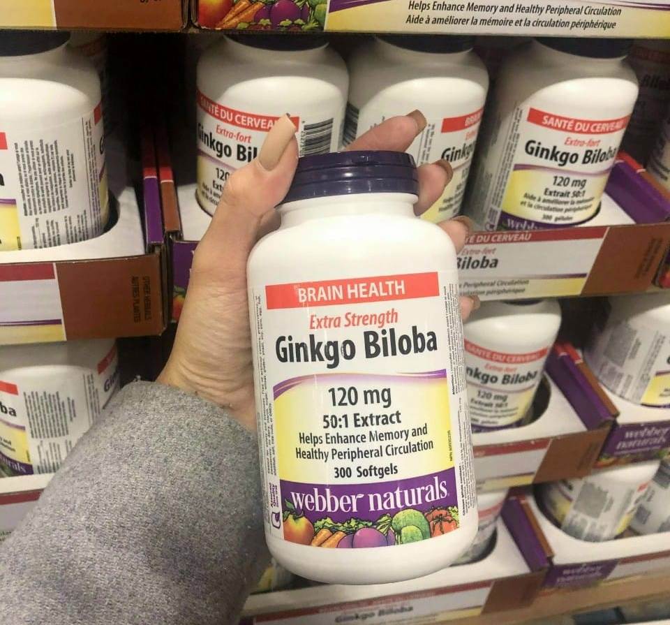Canada Bổ não Ginkgo Biloba 120 mg- 300v softgel , Webber Naturals , Canada