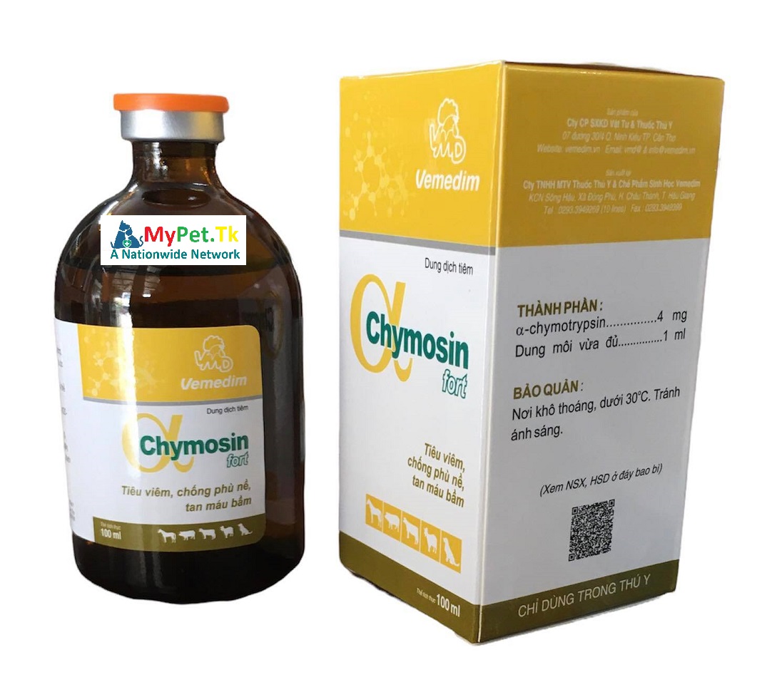 Vemedim Chymosin Fort 100ML  - Tiêu Viêm, Chống Phù Nề, Tan Máu Bầm, Áp Xe, Viêm Da Nổi Mẩn Đỏ Cho Gà Đá Chim Cảnh Chó Mèo