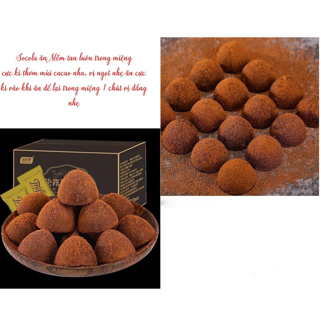 Combo 1000g SOCOLA Tươi Nama Truffles /Sôcôla hình truffle Pháp ăn siêu nghiền